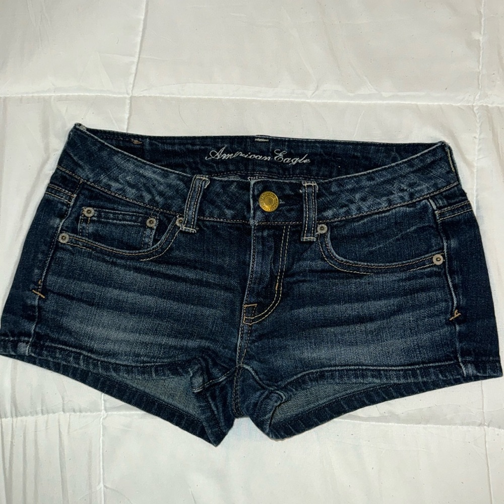 American Eagle Dark Wash Jean Shorts Size 0